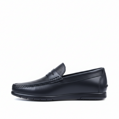 Mocassin Royal Step Noir en cuir véritable