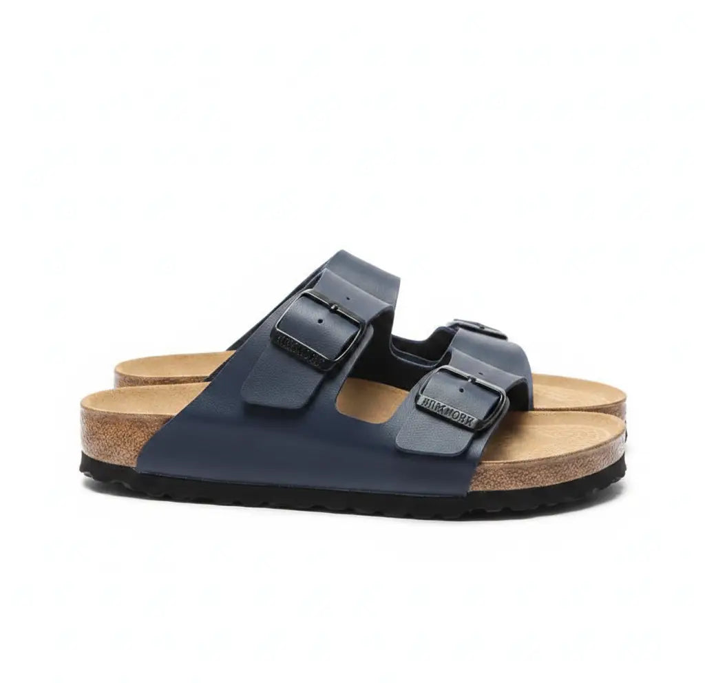 Sandales Atlas Bleu Marine à Double Boucle
