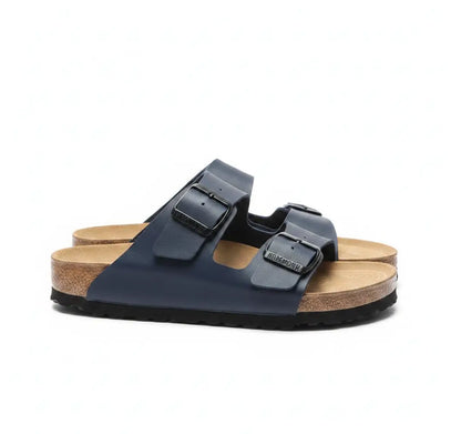 Sandales Atlas Bleu Marine à Double Boucle