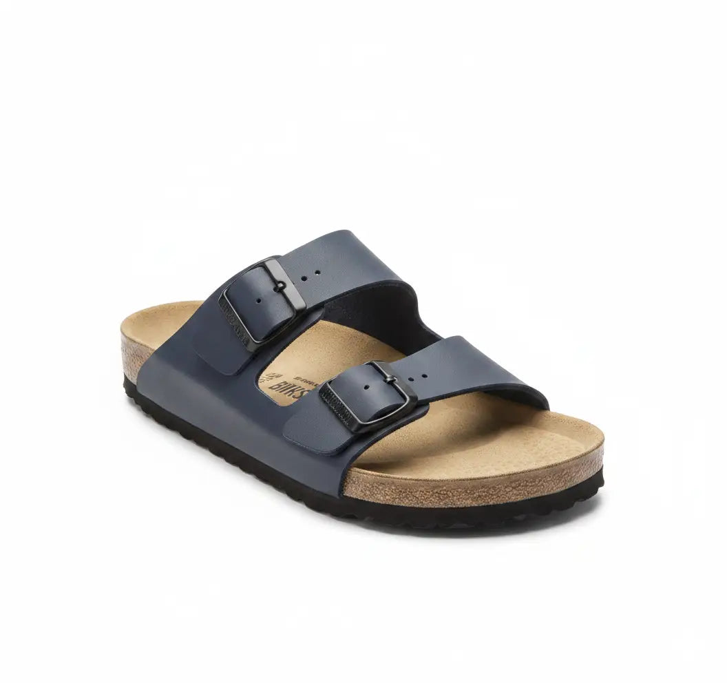 Sandales Atlas Bleu Marine à Double Boucle