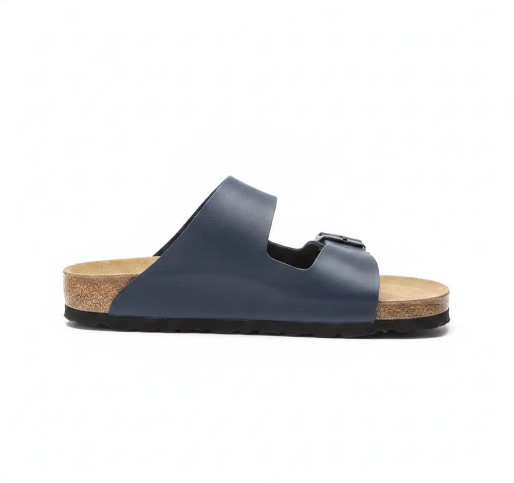Sandales Atlas Bleu Marine à Double Boucle