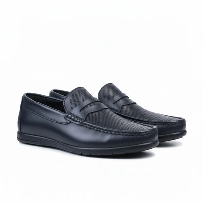 Mocassin Royal Step Noir en cuir véritable