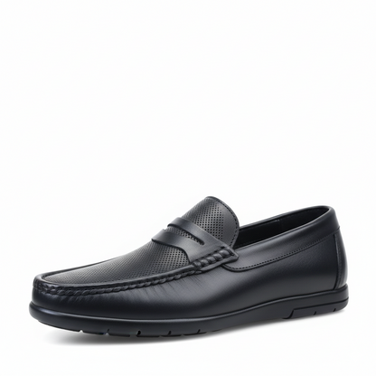 Mocassin Royal Step Noir en cuir véritable