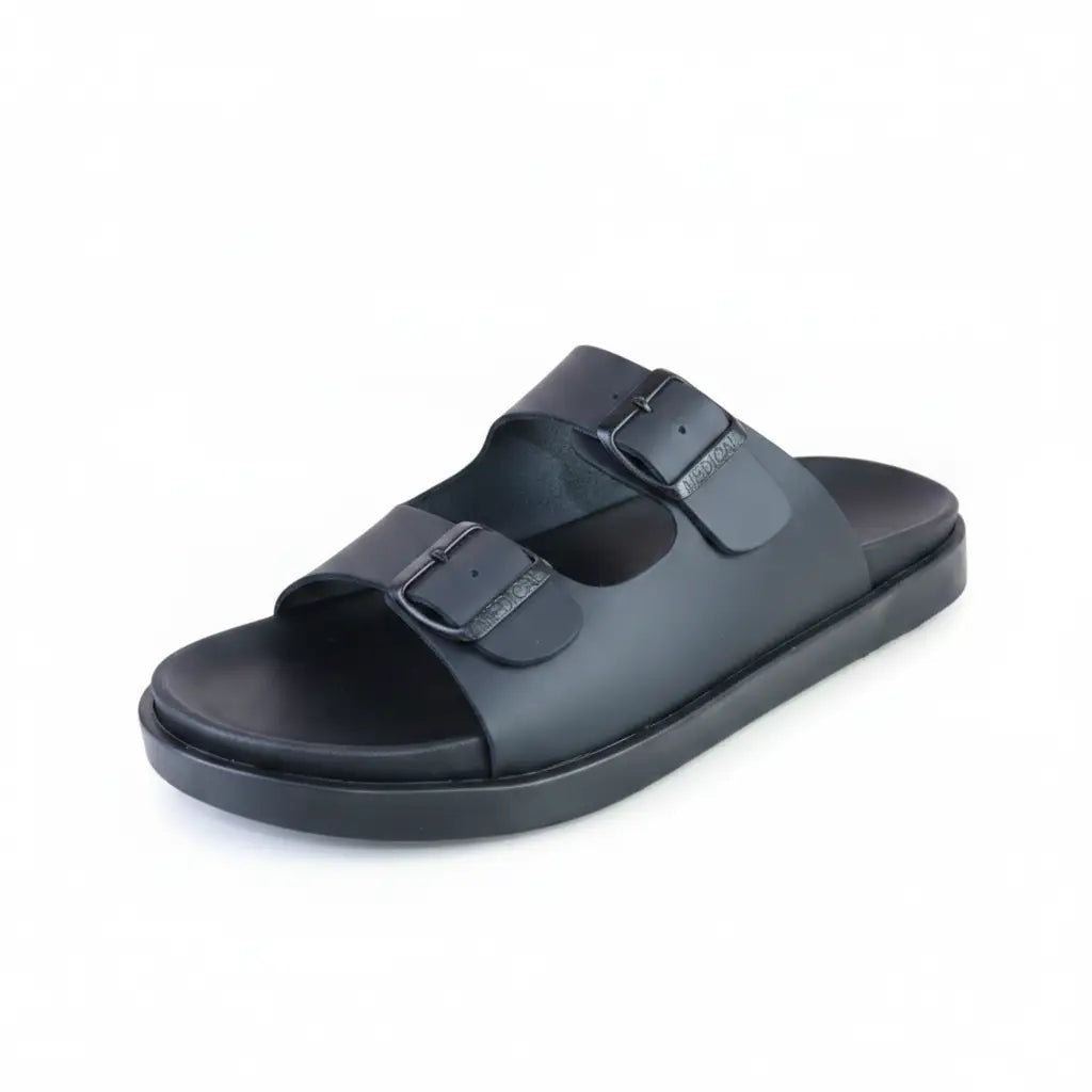 Nero Prestige– Sandales Premium en Cuir Véritable